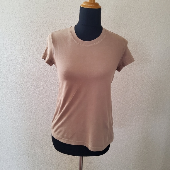 James Perse Crew Neck Tee T-Shirt Top Brown New - Picture 2 of 9